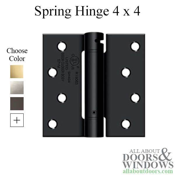 Spring Hinge 4 x 4 with Square Corners, Deltana Single Action - Choose Color - Spring Hinge 4 x 4 with Square Corners, Deltana Single Action - Choose Color