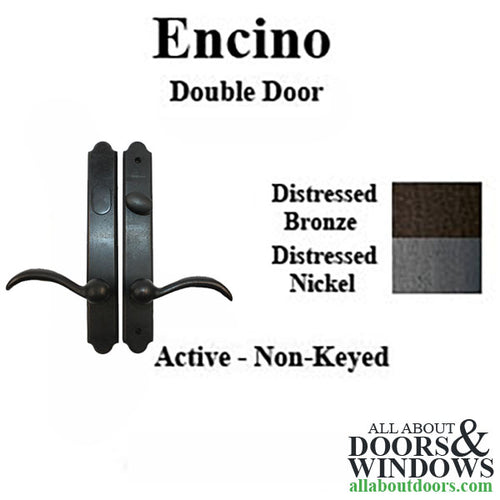 Hardware Kit, Double Door, Encino, Active / Passive - Distressed Bronze - Hardware Kit, Double Door, Encino, Active / Passive - Distressed Bronze