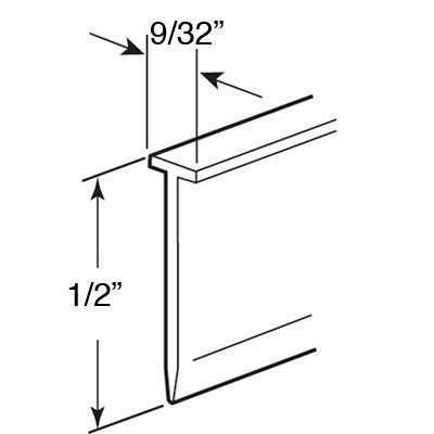 Shower door sweep  9/32 top x 1/2 inch length - Gray - Shower door sweep  9/32 top x 1/2 inch length - Gray