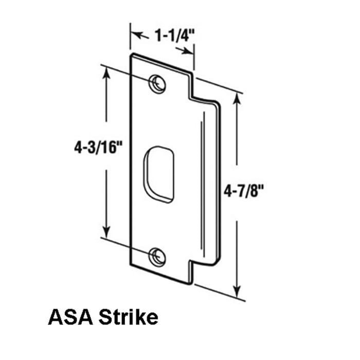 Strike Plate,  ASA  Commercial - Stainless Steel - Strike Plate,  ASA  Commercial - Stainless Steel