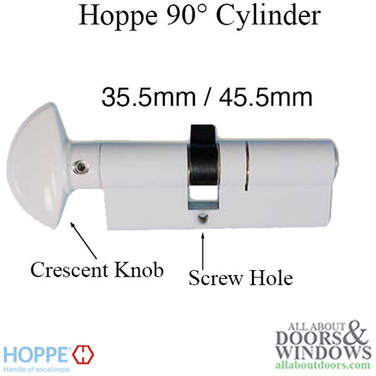 35.5/ 45.5 CES 90 Euro profile cylinder lock Offset - White - Discontinued