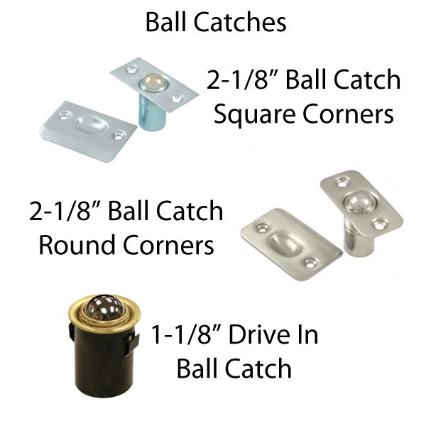 Square Corner, Steel Ball Catch 2-1/8'' x 1'' - Choose Finish - Square Corner, Steel Ball Catch 2-1/8'' x 1'' - Choose Finish