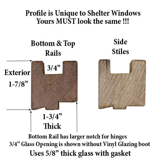 16'' Width: Shelter  5/8" IG Glazing Boot - Brown