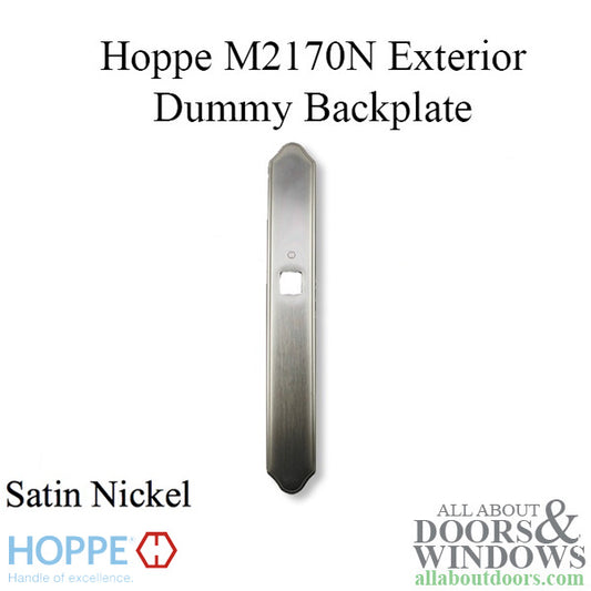 Hoppe Verona M2170N Exterior Dummy Backplate - Satin Nickel