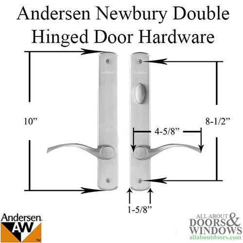 Hardware Kit, Double Door, Newbury, Active / Passive - Satin Nickel - Hardware Kit, Double Door, Newbury, Active / Passive - Satin Nickel