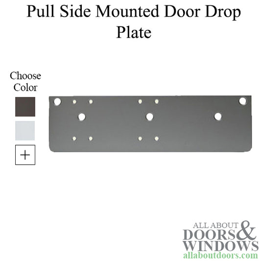 Drop Plate for Pull Side Mounted Door Heavy Duty Door Closer, Choose Finish