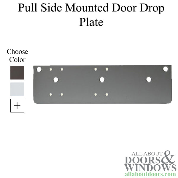 Drop Plate for Pull Side Mounted Door Heavy Duty Door Closer, Choose Finish - Drop Plate for Pull Side Mounted Door Heavy Duty Door Closer, Choose Finish