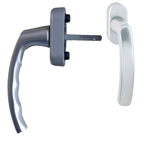 Luxembourg Non-Locking Handle Tilt & Turn Windows  / Balcony Doors - Silver - Luxembourg Non-Locking Handle Tilt & Turn Windows  / Balcony Doors - Silver