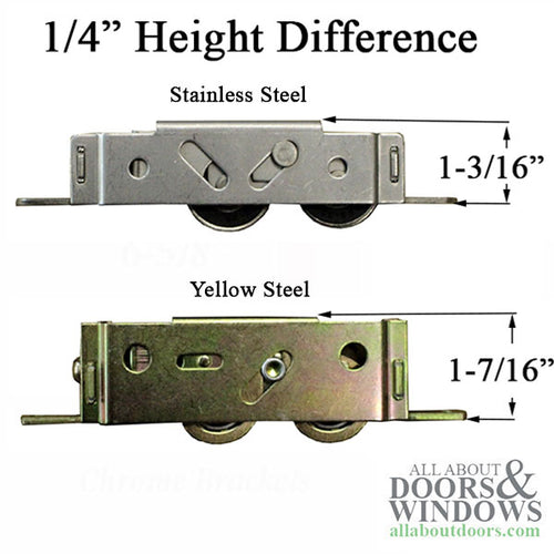 Tandem Roller Assembly for Sliding Patio Doors 1.25 Inch Steel Ball Bearing Wheel Dual Wheel Roller - Tandem Roller Assembly for Sliding Patio Doors 1.25 Inch Steel Ball Bearing Wheel Dual Wheel Roller