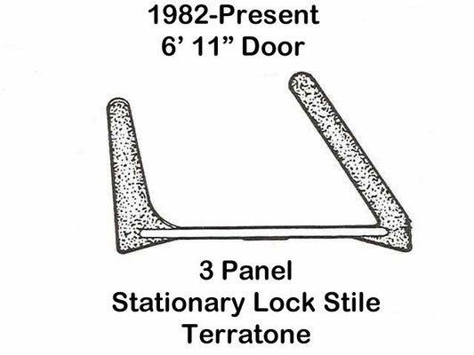 Andersen Perma-Shield 3-Panel Gliding Door, PS611 - LH Stationary Lock Stile Weatherstrip - Terratone - **DISCONTINUED**