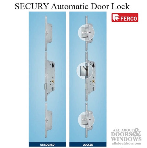 Secury Automaitc Lock for Lever Handles, 8ft Doors, 60mm- SS - Secury Automaitc Lock for Lever Handles, 8ft Doors, 60mm- SS