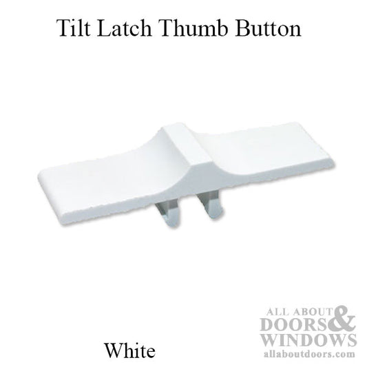 Thumb Button Only, Tilt in Latch 3/4 x 2-1/2 inch - White