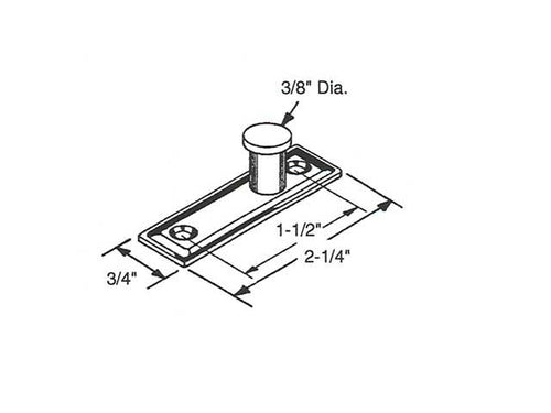 Bi-Folding Door Top Pivot and Bracket 3/8 inch Diameter - Bi-Folding Door Top Pivot and Bracket 3/8 inch Diameter