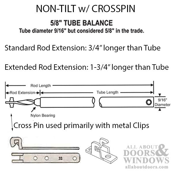 5/8” Non-Tilt Cross Pin Balance Rod, Black Bearing - 5/8” Non-Tilt Cross Pin Balance Rod, Black Bearing