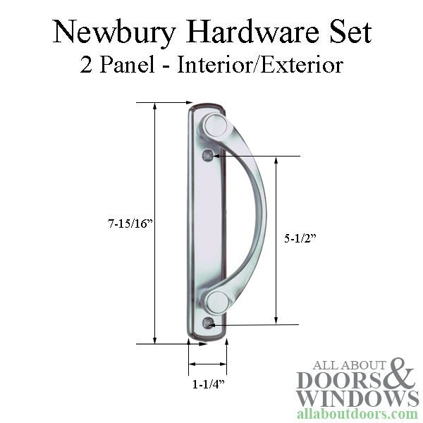 Andersen Newbury 2 Panel Gliding Door Hardware Set Brushed Chrome - Andersen Newbury 2 Panel Gliding Door Hardware Set Brushed Chrome