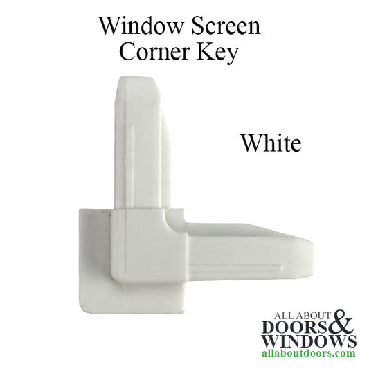 Outside Double Hung Corner Key and Inside Casement Corner, Plastic - White