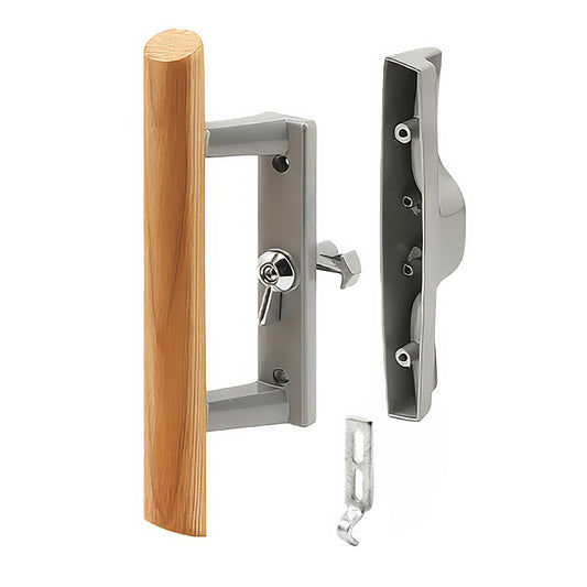 Sliding Patio Door Handle Set for Sliding Glass Patio Door with 3 15/16 Inch Screw Hole Center