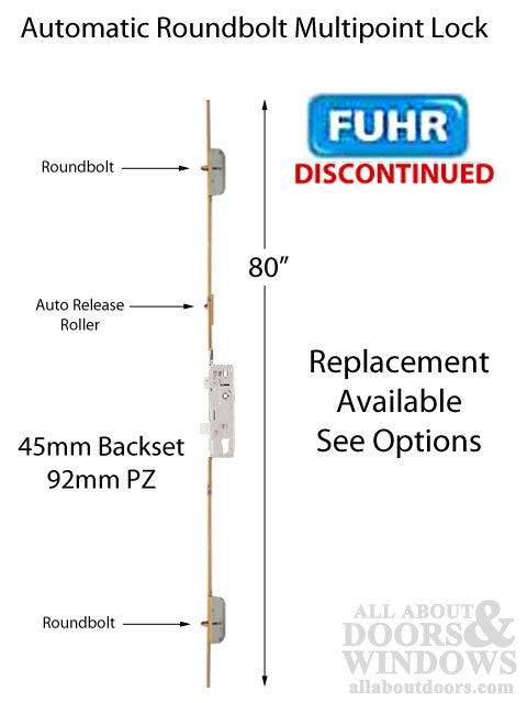 Fuhr 80 inch Roundbolt Multipoint Lock 45mm backset - Discontinued - See Replacement Options