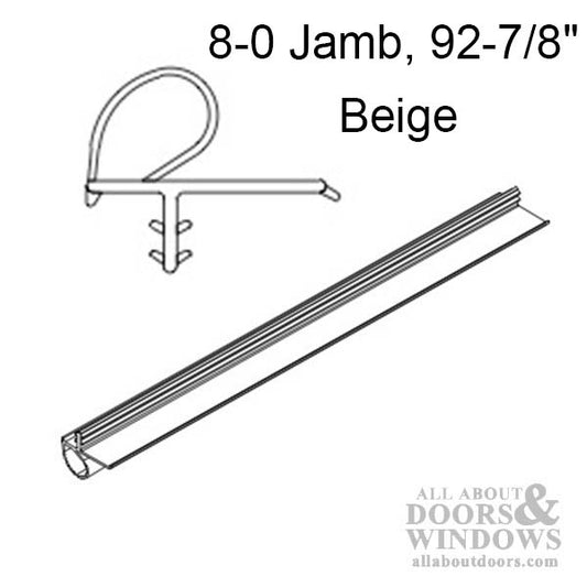 Marvin Clad Inswing Wood Door Jamb Weatherstrip V796 Bulb Frame 92-7/8" Beige