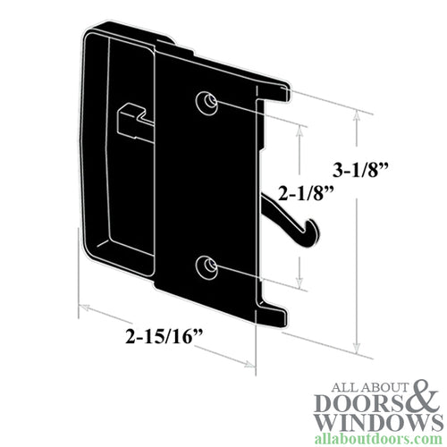 Andersen Window - Frenchwood Gliding Door - Screen Door Handle, Inside 4 Panel - Forest Green - Andersen Window - Frenchwood Gliding Door - Screen Door Handle, Inside 4 Panel - Forest Green