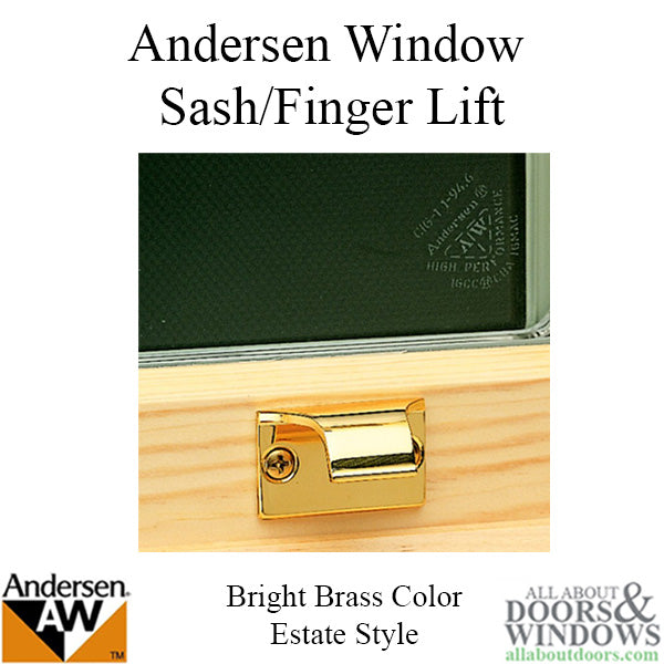 Andersen Estate Finger Lift, Tilt-Wash DC and Tilt-Wash -  Pair - Bright Brass - Andersen Estate Finger Lift, Tilt-Wash DC and Tilt-Wash -  Pair - Bright Brass