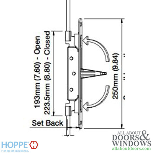 Inactive Flushbolt Rod, 30mm Backset, Flip Lever - Brass - Inactive Flushbolt Rod, 30mm Backset, Flip Lever - Brass