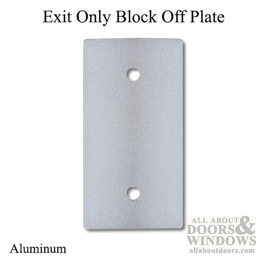 Exit Only Block Off Plate for Exit Device - Aluminum