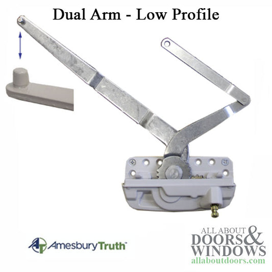 Truth Encore 50.17 Dual Arm Casement Operator, Low Profile, Sill Mount, Left Hand