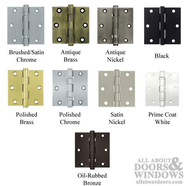Steel Door Hinges Heavy Duty Square Corners Pair Choose Color - Steel Door Hinges Heavy Duty Square Corners Pair Choose Color