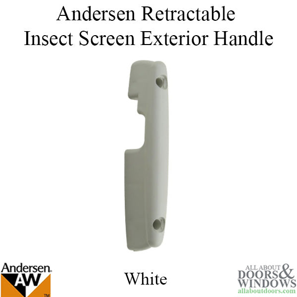 Retractable Insect Screen Exterior Handle for Andersen FGD made: June 2007 - Present - White - Retractable Insect Screen Exterior Handle for Andersen FGD made: June 2007 - Present - White