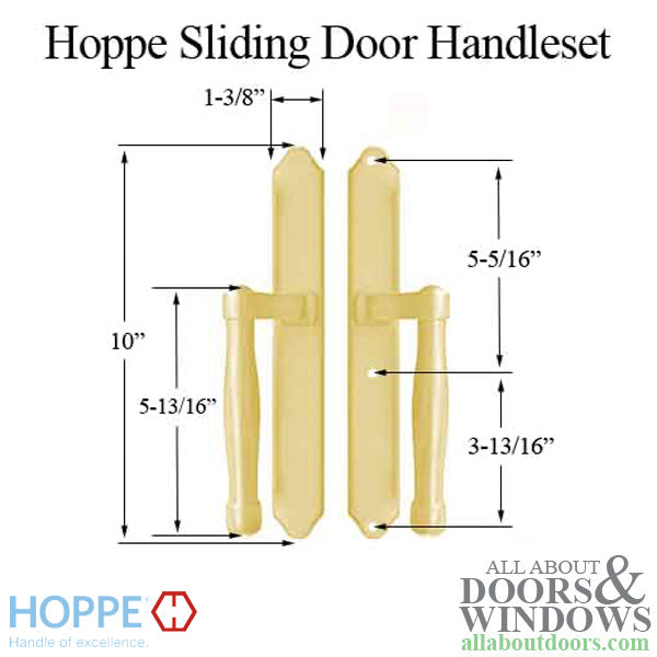 HOPPE HLS 9000 Sliding Door Handle Set Fixed Dummy Resista Brass - HOPPE HLS 9000 Sliding Door Handle Set Fixed Dummy Resista Brass