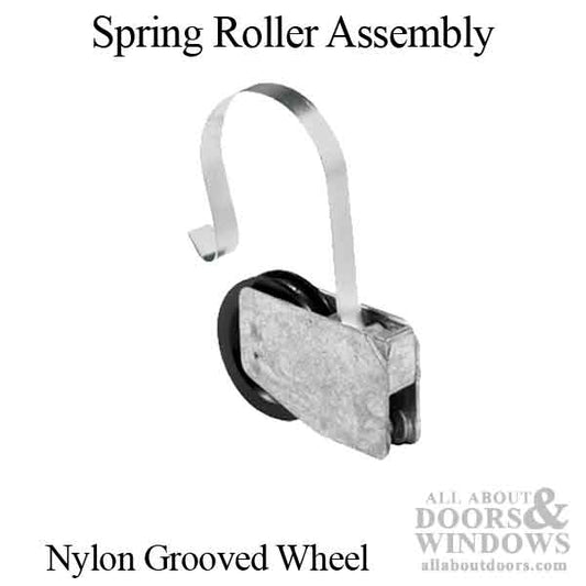Unique Spring Roller Assembly with 1.125 Inch Nylon Wheel for Sliding Screen Doors