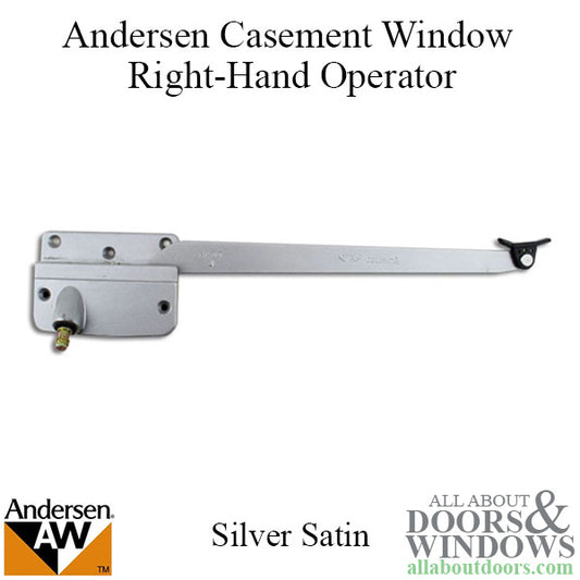 Andersen 7095 Window Straight Arm Operator and Shoe, Casement, PSC, Silver Satin