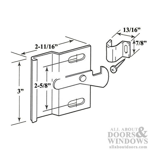 Right Hand Aluminum Latch & Pull Handle Set for Sliding Screen Door - Aluminum - Right Hand Aluminum Latch & Pull Handle Set for Sliding Screen Door - Aluminum