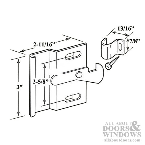 Right Hand Aluminum Latch & Pull Handle Set for Sliding Screen Door - Aluminum - Right Hand Aluminum Latch & Pull Handle Set for Sliding Screen Door - Aluminum