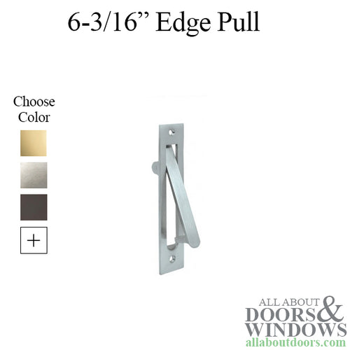 6-3/16'' Edge Pull, Heavy Duty, Solid Brass - Choose Finish - 6-3/16'' Edge Pull, Heavy Duty, Solid Brass - Choose Finish