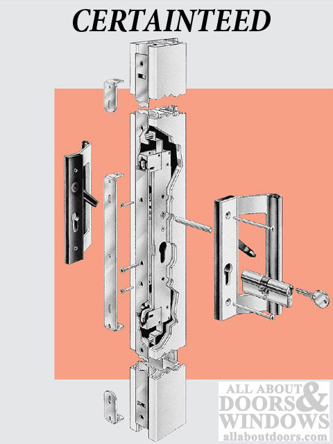 Certainteed Sliding Door Lock 22.5mm - Euro Style Multi 2-point Lock - Certainteed Sliding Door Lock 22.5mm - Euro Style Multi 2-point Lock