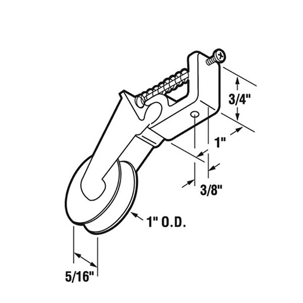 Steel Roller Assembly with 1 Inch Nylon Wheel for Sliding Screen Door - Steel Roller Assembly with 1 Inch Nylon Wheel for Sliding Screen Door