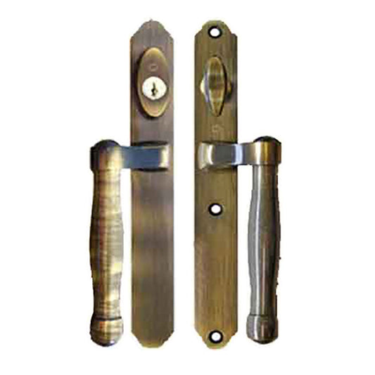 HOPPE HLS 9000 Sliding Door Handle Set Active Keyed Antique Brass