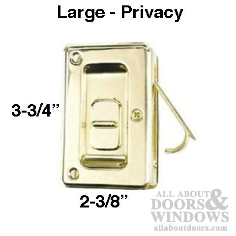 DISCONTINUED - Pocket Door Pull, Privacy 3-3/4 x 2-3/8 - Polished Brass