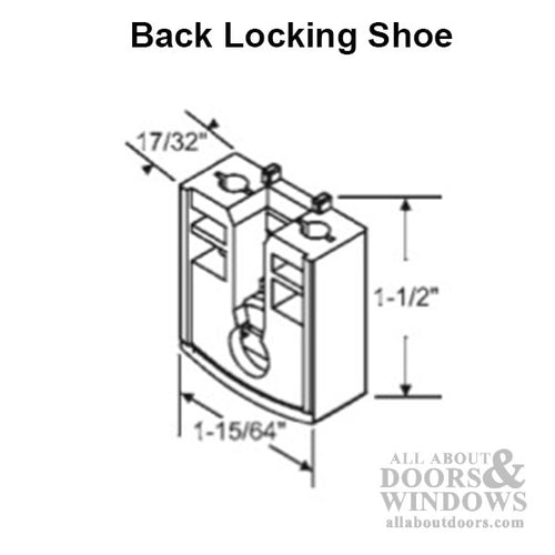 Brake Shoe 1-1/4 Pocket, pivot lock, back locking - Brake Shoe 1-1/4 Pocket, pivot lock, back locking