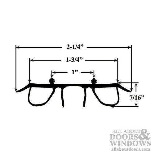Kerf Applied Dual Bulb & Fin Door Bottom Sweep - Choose Length - Kerf Applied Dual Bulb & Fin Door Bottom Sweep - Choose Length