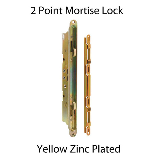 2 Point Mortise Lock - Sliding Patio Door, Generic Keyway - Yellow Dichromate finish