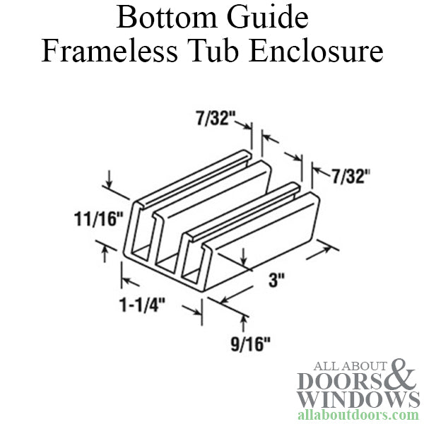 Bottom Guide for Frameless Sliding Shower Doors - Bottom Guide for Frameless Sliding Shower Doors