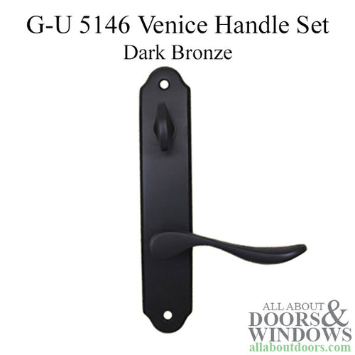 Venice Lever, 5146 Inactive Trim, Non-Keyed with Thumbturn Trim Hardware - Dark Bronze - Venice Lever, 5146 Inactive Trim, Non-Keyed with Thumbturn Trim Hardware - Dark Bronze