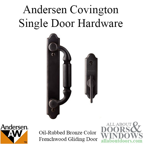 Andersen Frenchwood Gliding Door Trim Hardware, Covington, 2 Panel Interior and Exterior  - Oil Rubbed Bronze - Andersen Frenchwood Gliding Door Trim Hardware, Covington, 2 Panel Interior and Exterior  - Oil Rubbed Bronze