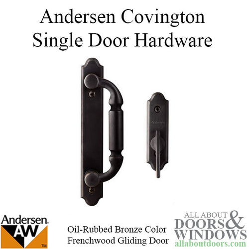 Andersen Frenchwood Gliding Door Trim Hardware, Covington, 2 Panel Interior and Exterior  - Oil Rubbed Bronze - Andersen Frenchwood Gliding Door Trim Hardware, Covington, 2 Panel Interior and Exterior  - Oil Rubbed Bronze