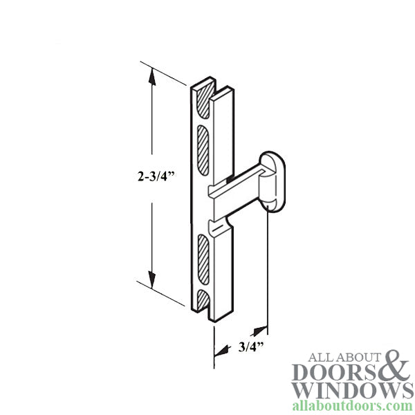 Adjustable Plastic Latch Strike for Sliding Screen Door - White - Adjustable Plastic Latch Strike for Sliding Screen Door - White