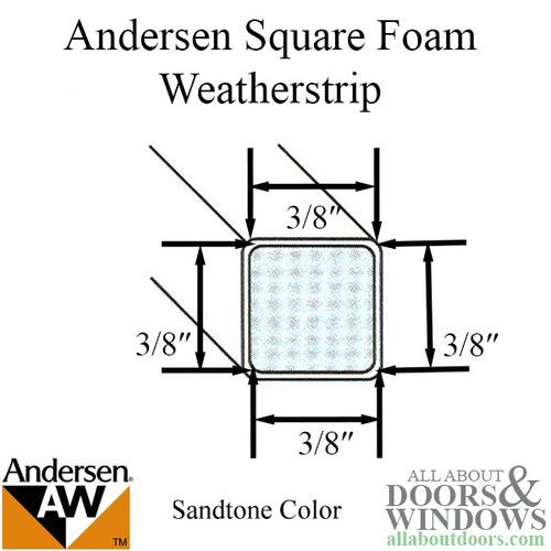 Weatherstrip, Narroline, Top and bottom rail foam - Sandtone (Tan) - Weatherstrip, Narroline, Top and bottom rail foam - Sandtone (Tan)