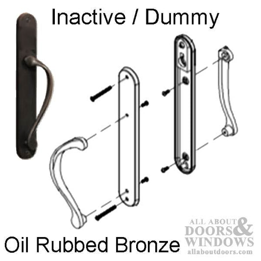 Marvin Ultimate Sliding French Door, Inactive / Dummy wide handle set - Oil Rubbed Bronze